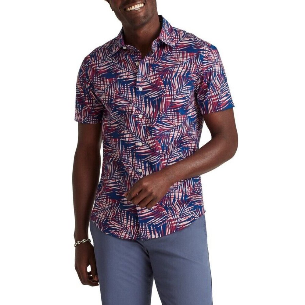 Bonobos Riviera Slim Fit Palm Print Button-down Men's Shirt Stretch S NEW
